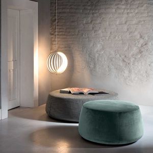ottomana moderna / in tessuto / in pelle / con rivestimento rimovibile
