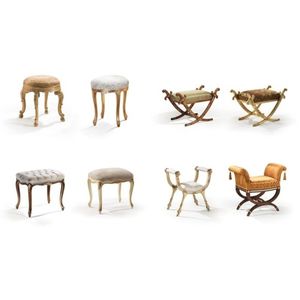 sgabello in stile / in legno / imbottito / con braccioli