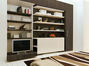 letto a scomparsa / matrimoniale / moderno / in legno