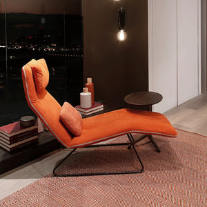 chaise longue moderna / in tessuto / in pelle / in metallo