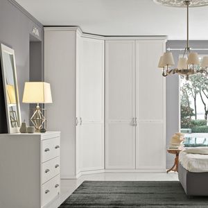 armadio ad angolo / classico / in legno laccato / con ante battenti