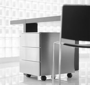 cassettiera per ufficio in acciaio inox