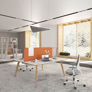 scrivania per open space / in quercia / in MDF / in melamminico