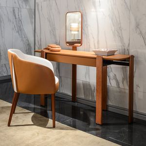mobile da toeletta moderno / in legno / in pelle / monoposto