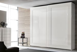 armadio moderno / in vetro / in vetro laccato / a porte scorrevoli