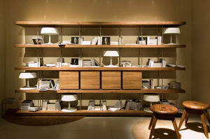 scaffale modulare / moderno / in legno massiccio / in acciaio inox