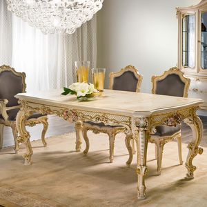 tavolo da pranzo in stile / in cristallo / rettangolare / per hotel