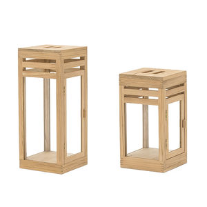 lampada da pavimento / moderna / in vetro / in teak