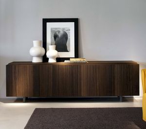 credenza moderna / in legno laccato / in legno laccato opaco / grigia