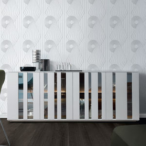 credenza moderna / in legno laccato / con ripiano / a vetrina