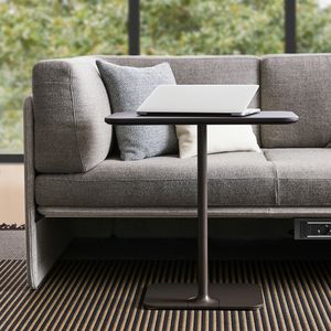 tavolo d'appoggio moderno / in laminato / con supporto in acciaio verniciato / rettangolare