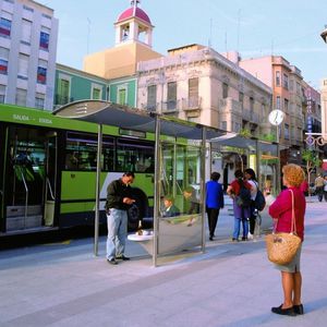 pensilina per fermata d'autobus in acciaio inox
