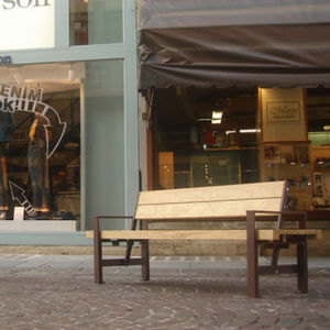panca pubblica / classica / in legno / in acciaio galvanizzato