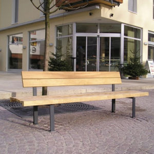 panca pubblica / moderna / in legno / in acciaio galvanizzato