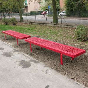 panca pubblica / moderna / in acciaio galvanizzato / con braccioli