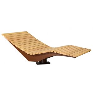 lettino prendisole moderno / in legno di latifoglie / in acciaio galvanizzato / in lamiera d'acciaio