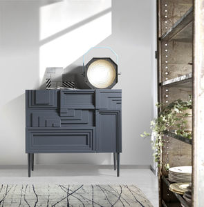 cassettone moderno / in noce / su misura / grigio