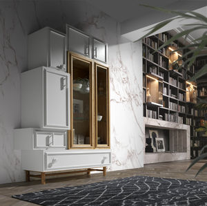 credenza alta / moderna / in legno laccato / su misura