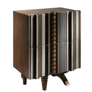 comodino moderno / in legno laccato / con supporto in legno / rettangolare