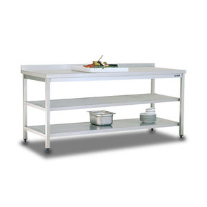 tavolo di preparazione in acciaio inox / con contenitore / professionale