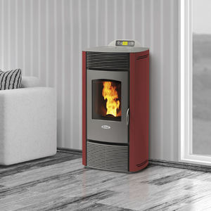 stufa a pellet / in acciaio / moderna / ventilata