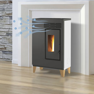 stufa a pellet / in acciaio / moderna / ventilata