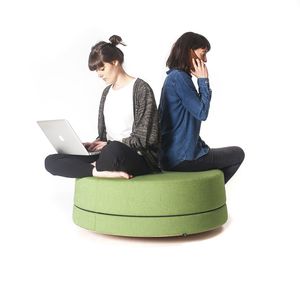pouf moderno / in tessuto / tondo / contract