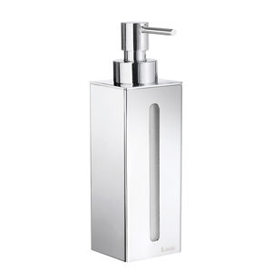 distributore di sapone per hotel / da parete / in ottone cromato / manuale