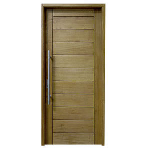 porta d'ingresso / battente / in quercia / in acciaio inox