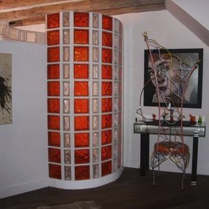 mattone di vetro d'angolo