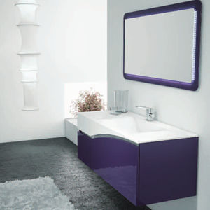 mobile lavabo doppio / sospeso / in legno / moderno