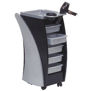 carrello di servizio / per parrucchiere / in plastica / in legno