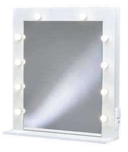 specchio a muro / luminoso a LED / moderno / rettangolare