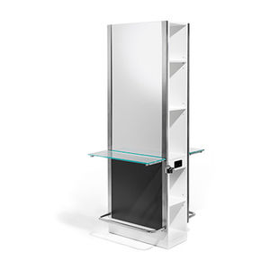 mobile da toeletta moderno / in legno massiccio / in acciaio inossidabile / per parrucchiere