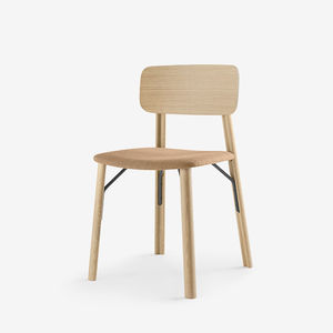 sedia moderna / imbottita / in tessuto / in legno massiccio