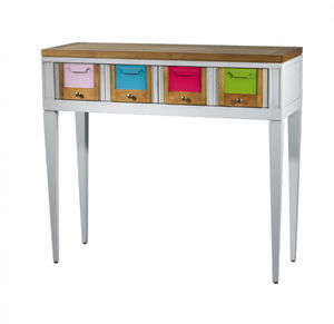 consolle classica / in legno laccato / rettangolare / con cassetti