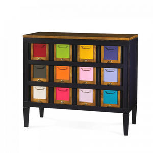 cassettone alto / classico / in legno laccato / nero