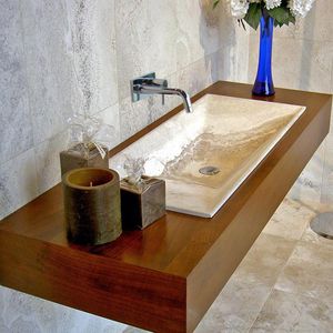 piano lavabo in legno