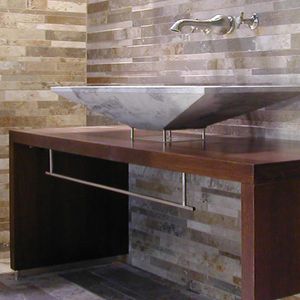 piano lavabo in legno