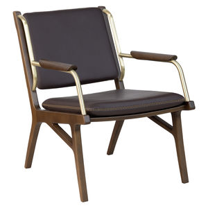 poltrona moderna / in tessuto / in pelle / in legno