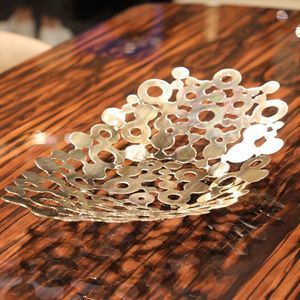 fruttiera in ottone placcato oro