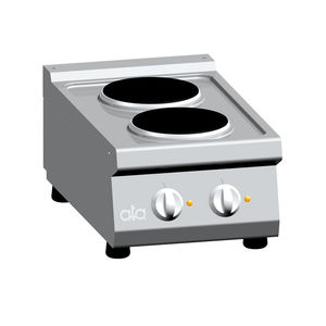 piano cottura elettrico / in acciaio inox / 2 fuochi