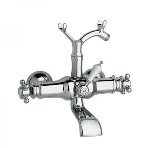 miscelatore doppio comando da doccia / per vasca / da parete / in metallo cromato