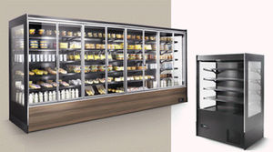 vetrina refrigerata con scaffali