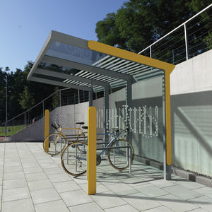 pensilina per biciclette in acciaio