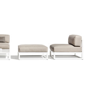 pouf moderno / in tessuto / in alluminio laccato / quadrato