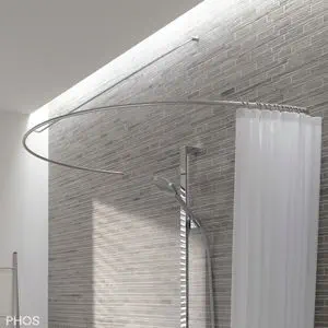TTFFWW Regolabile Asta Tenda Doccia Angolare,Acciaio Inox Palo