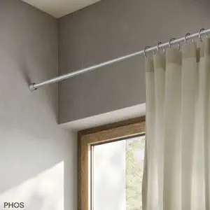 Asta Per Tende A Due Vie 16 Mm In Acciaio INOX Cromo Opaco - Regolabile Da 120 A 600 Cm, Con Supporti E Terminali