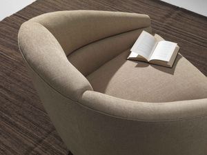 poltrona moderna / in tessuto / girevole / beige