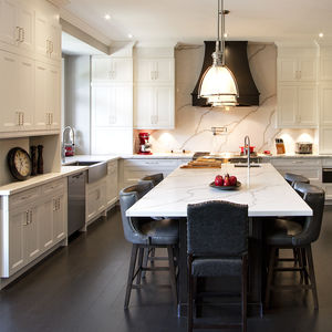 cucina classica / in legno / con isola / a L